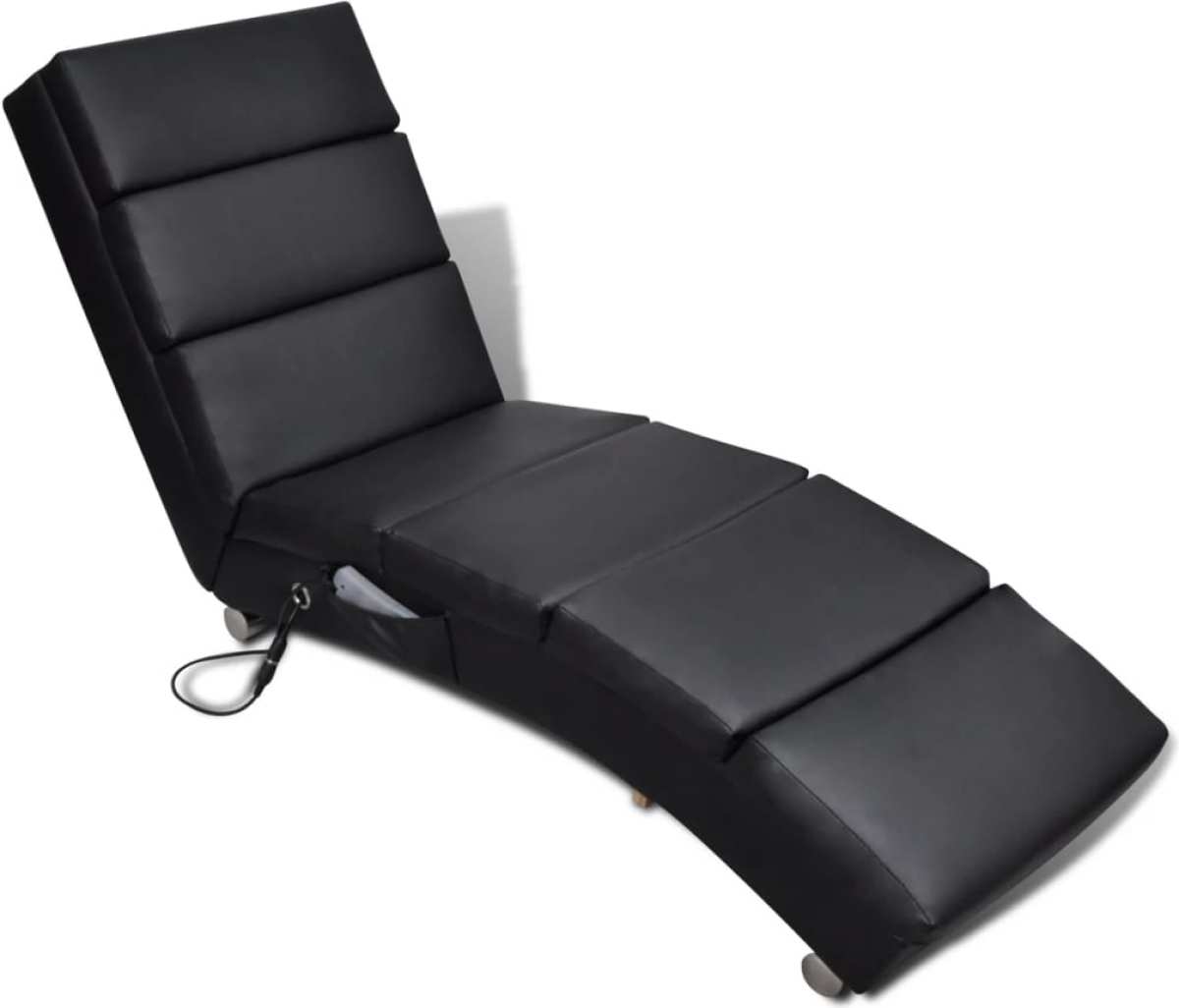 VidaXL Massagelounger kunstleer zwart