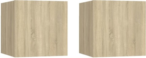 VidaXL Nachtkastjes 2 st 30,5x30x30 cm spaanplaat sonoma eikenkleurig