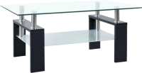 VidaXL Salontafel 95x55x40 cm gehard glas transparant en zwart