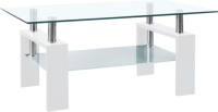 VidaXL Salontafel 95x55x40 cm gehard glas transparant en wit