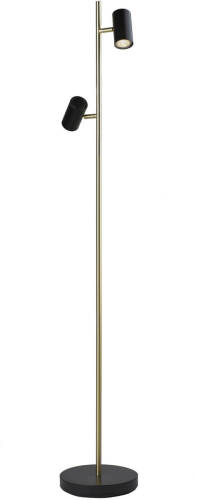 Highlight Vloerlamp Burgos 2 Lichts H 142 Cm Zwart Goud