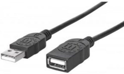 Manhattan 308519 1m USB A USB A Zwart USB-kabel