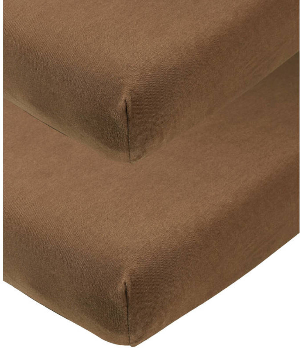 Meyco katoenen wieg hoeslaken - set van 2 40x80/90 cm chocolate