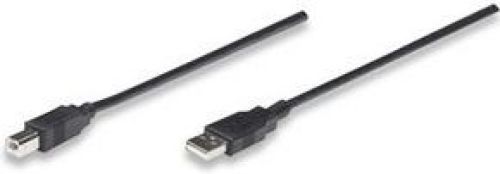 Manhattan 0.5m USB 2.0 A M/B M 0.5m USB A USB B Mannelijk Mannelijk Zwart USB-kabel