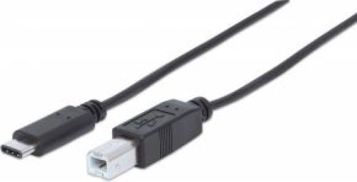 Manhattan 354950 2m USB B USB C Mannelijk Mannelijk Zwart USB-kabel