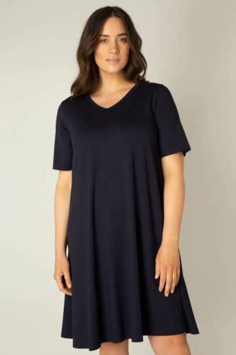 Base Level Curvy by Yesta A-lijn jurk Abernathy donkerblauw