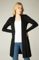 Base Level by Yest fijngebreid vest Yayla Long zwart