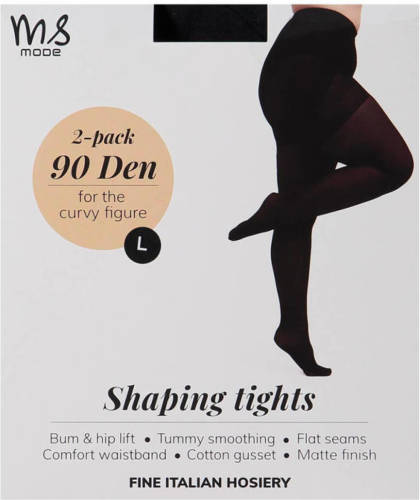 MS Mode panty 90 denier - set van 2 zwart