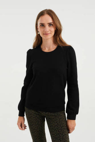 WE Fashion sweater met textuur zwart