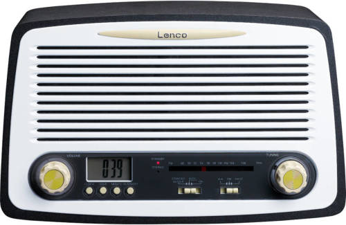 Lenco SR-02 Retro FM Stereo Radio met Alarm klok