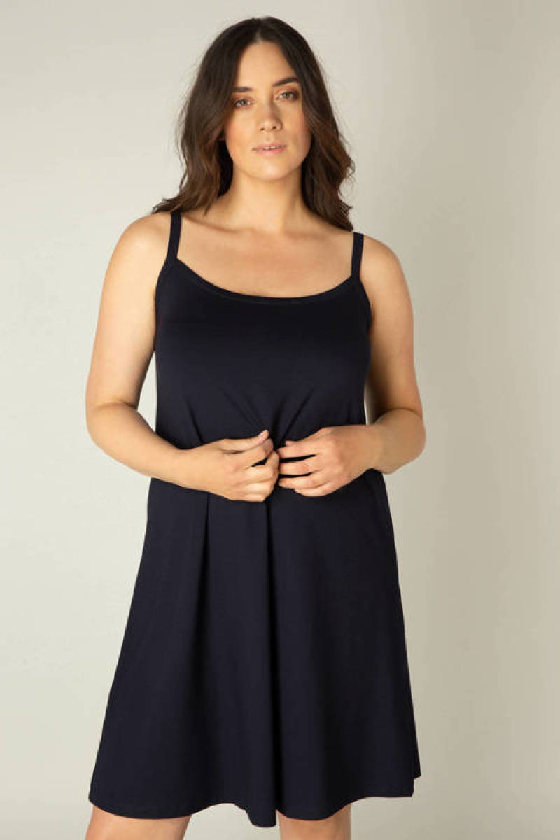 Base Level Curvy by Yesta A-lijn jurk Alissa donkerblauw