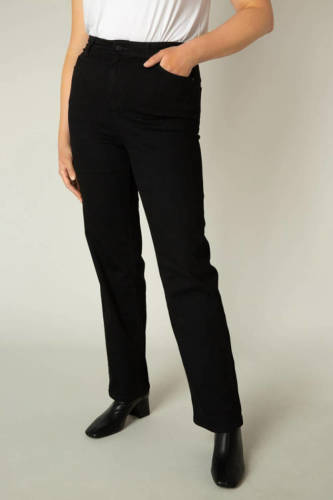Base Level Curvy by Yesta high waist straight fit jeans Ayda zwart