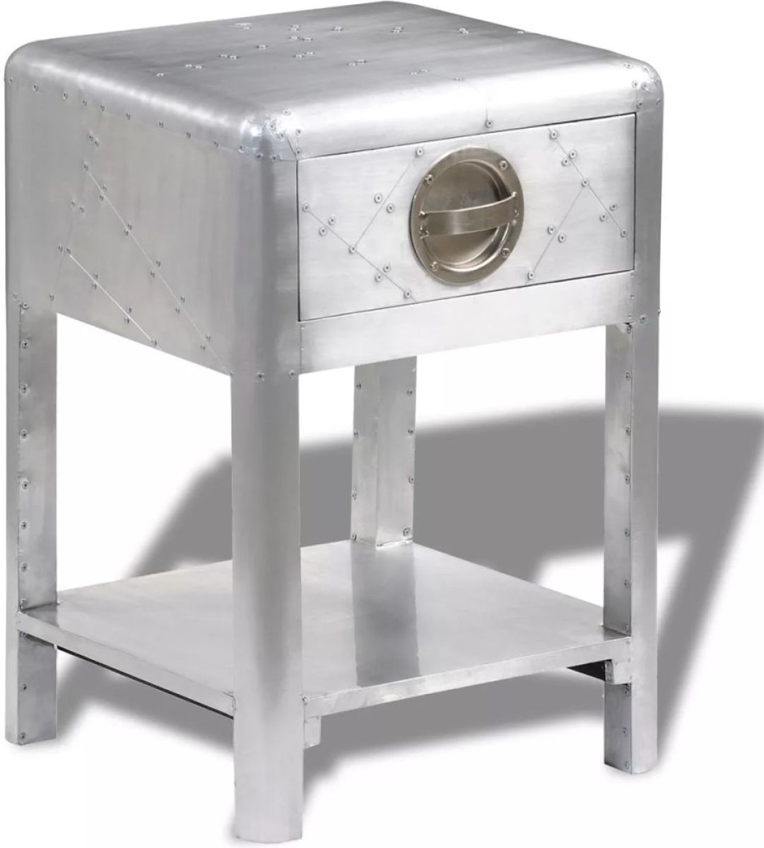 VidaXL Bijzettafel met 1 lade vintage luchtvaartlook