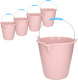 Forte Plastics 5x stuks kunststof emmers met schenktuit oud roze 12 liter