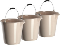 Forte Plastics 5x stuks kunststof emmers met schenktuit mokka 12 liter