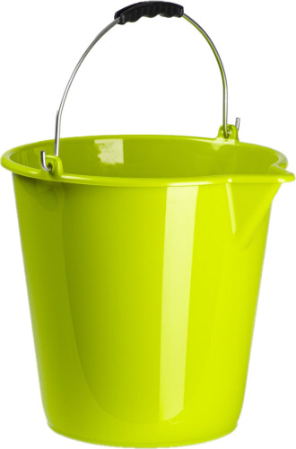 Forte Plastics Set van 2x stuks kunststof emmers met schenktuit lime groen 12 liter