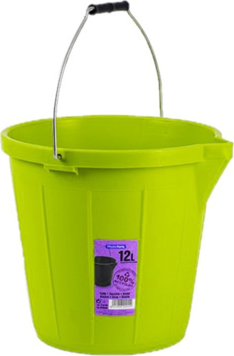 Forte Plastics Set van 3x stuks kunststof emmers met schenktuit lime groen 12 liter