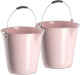 Forte Plastics 4x stuks kunststof emmers met schenktuit oud roze 12 liter