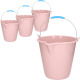 Forte Plastics 4x stuks kunststof emmers met schenktuit oud roze 12 liter