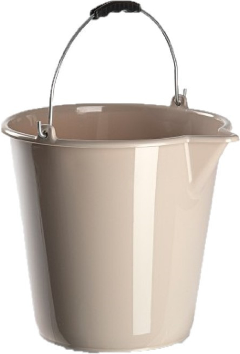 Forte Plastics Kunststof emmer met schenktuit mokka 12 liter