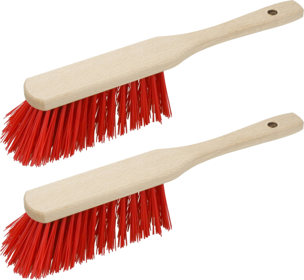 Brumag 2x stuks houten harde stoffers/handvegers rood 30 cm voor buiten