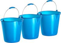 Forte Plastics 5x stuks kunststof emmers met schenktuit blauw 12 liter