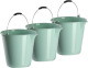 Forte Plastics 3x stuks kunststof emmers met schenktuit mint groen 12 liter