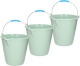 Forte Plastics 3x stuks kunststof emmers met schenktuit mint groen 12 liter