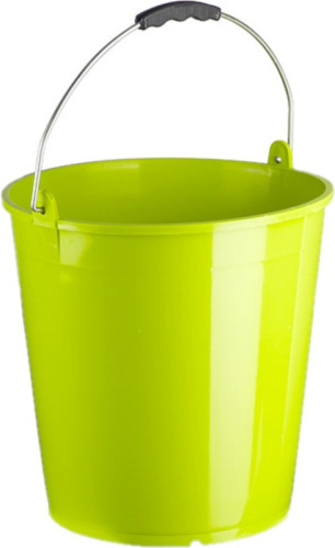 Forte Plastics Set van 4x stuks emmers lime groen 15 liter 32 x 31 cm schoonmaakartikelen