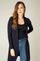 Base Level by Yest fijngebreid vest Yayla Long donkerblauw