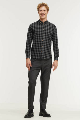 Kronstadt geruit regular fit overhemd Johan Check black