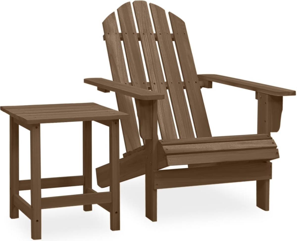 VidaXL Tuinstoel Adirondack met tafel massief vurenhout bruin