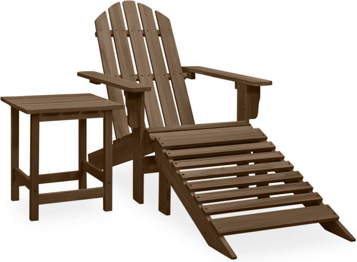 VidaXL Tuinstoel Adirondack voetenbank tafel massief vurenhout bruin