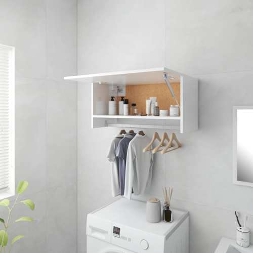 VidaXL Kledingkast 70x32,5x35 cm spaanplaat hoogglans wit