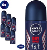 Nivea MEN anti-transpirant Roller Dry Impact 6 x 50 ml - voordeelverpakking