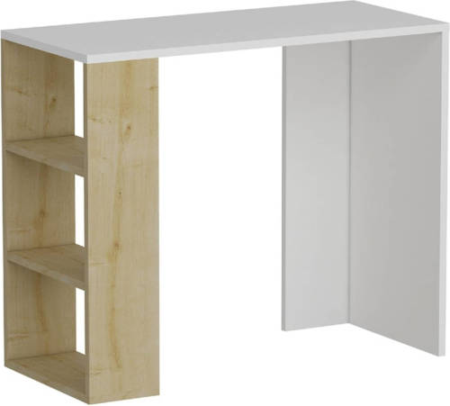 Homemania Computerbureau Rosa 90x40x75 cm wit en eikenkleurig