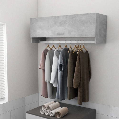 VidaXL Kledingkast 100x32,5x35 cm spaanplaat betongrijs