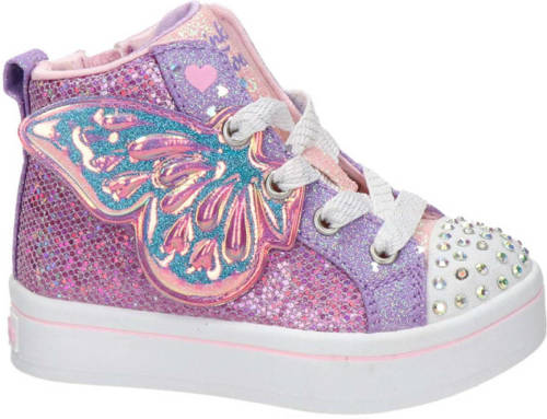 Skechers Twinkle Toes hoge sneakers met lichtjes lila/roze