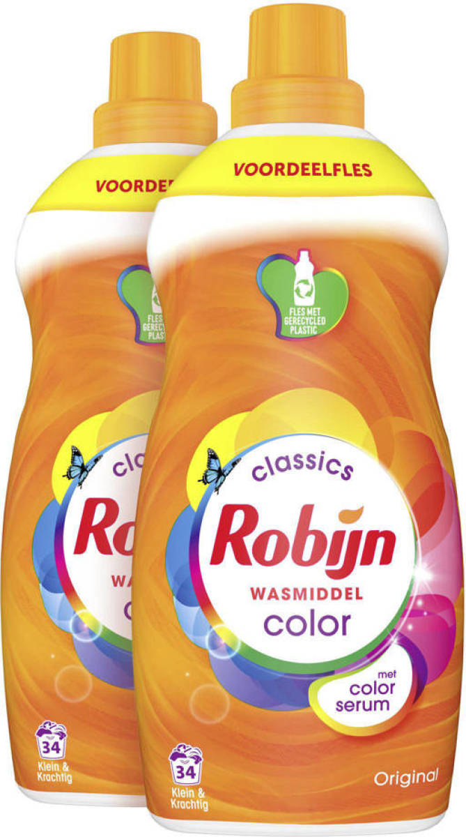 Robijn Klein & Krachtig Classics Color Vloeibaar Wasmiddel - 2 stuks
