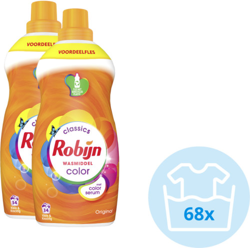 Robijn Klein & Krachtig Classics Color Vloeibaar Wasmiddel - 2 stuks