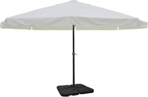 VidaXL Parasol met draagbare voet aluminium (wit)