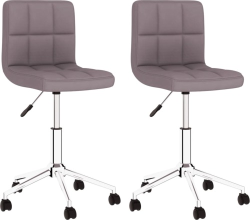 VidaXL Kantoorstoelen draaibaar 2 st stof taupe