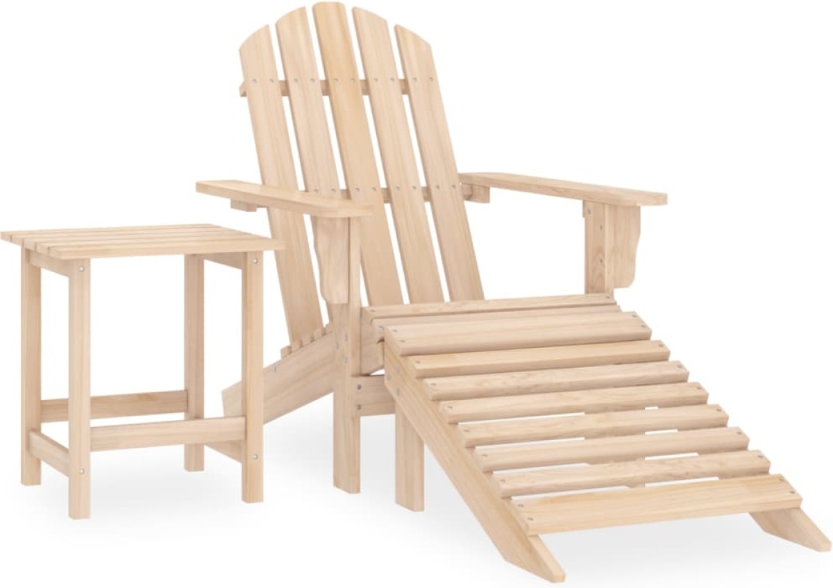 VidaXL Tuinstoel Adirondack met voetenbank en tafel massief vurenhout