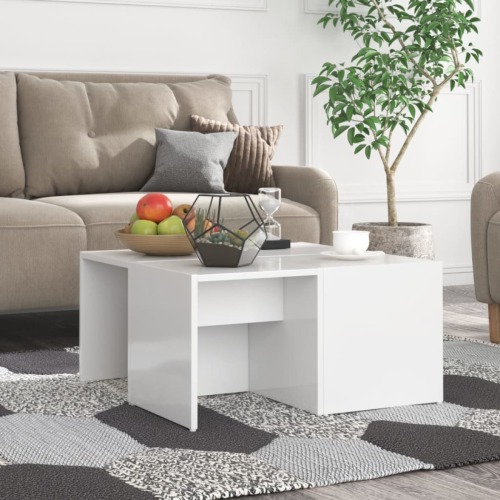 VidaXL Salontafels 4 st 33x33x33 cm spaanplaat hoogglans wit