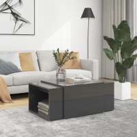 VidaXL 3-delige Salontafelset 60x60x30 cm hoogglans grijs