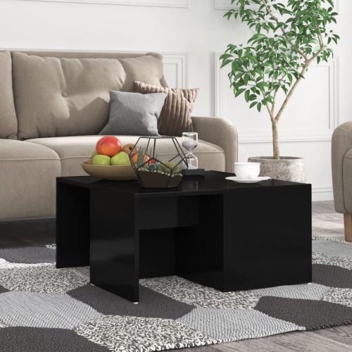 VidaXL Salontafels 4 st 33x33x33 cm spaanplaat hoogglans zwart