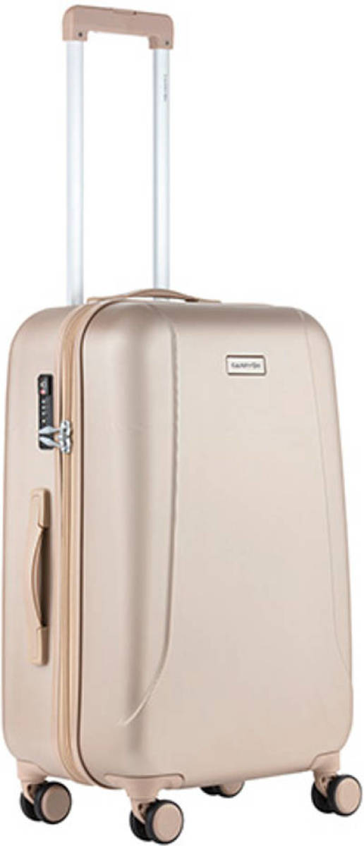 CarryOn Skyhopper Reiskoffer 68 cm TSA Reistrolley met OKOBAN Dubbele wielen Champagne