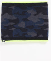 WE Fashion colsjaal met camouflageprint donkerblauw