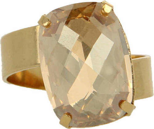 Otazu ring met Swarovski kristal goudkleurig