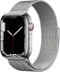 Apple Watch 7 Cell. 45mm rvs zilver. mil. armband zilver